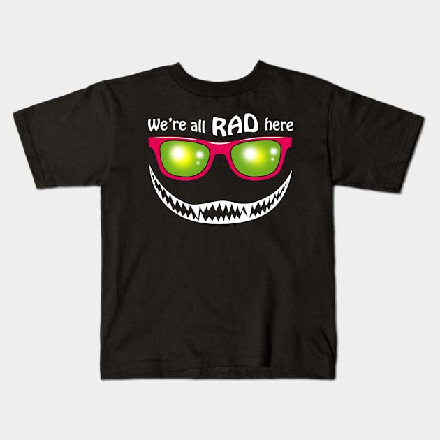 Cute Cat Funny Quote Retro 80's Rad Meme Kids T-Shirt by BoggsNicolas